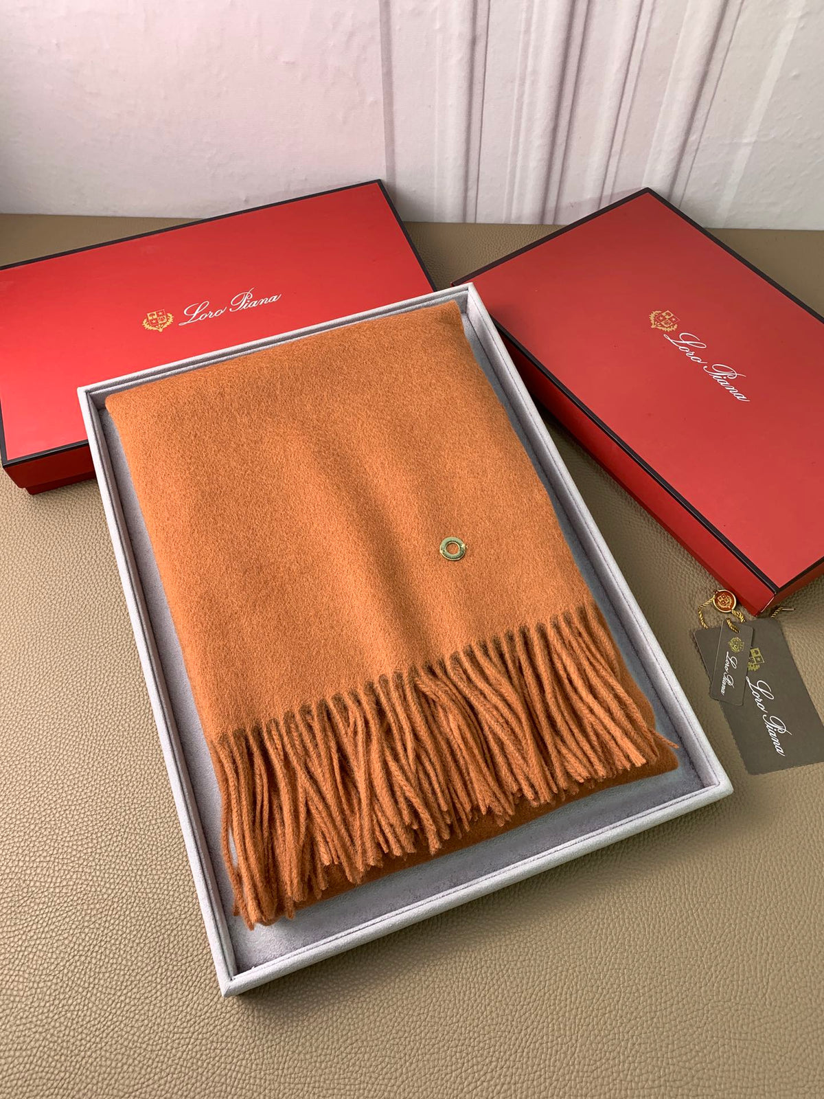 beige velvet tassel Shawl for women - alternate angle view 2
