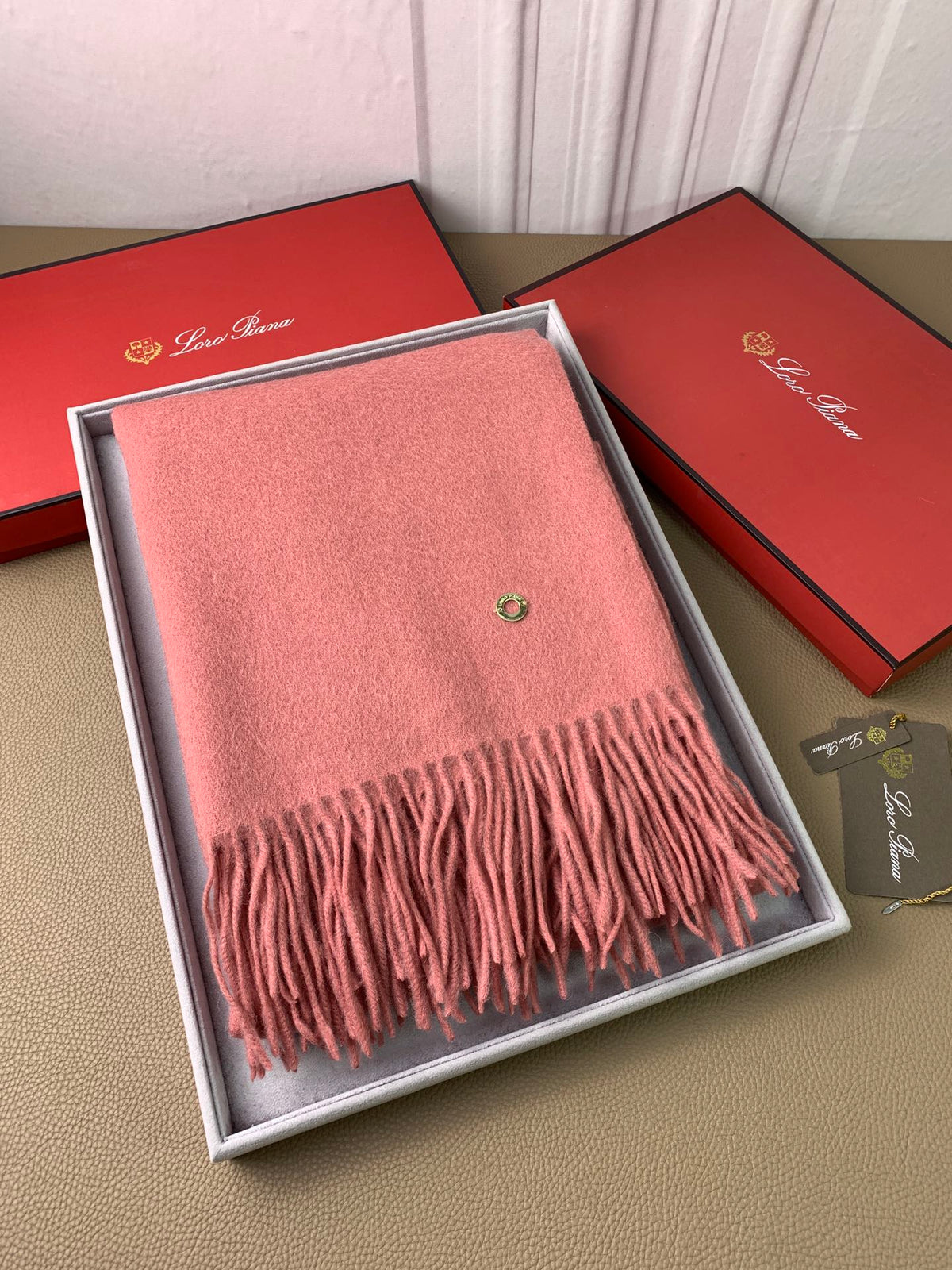 pink velvet tassel Shawl for women - alternate angle view 3