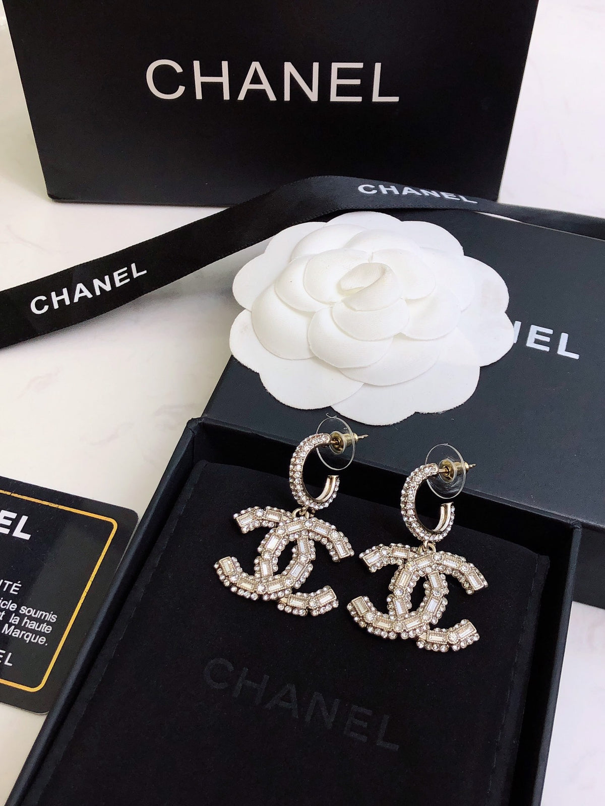 crystal floral Stud Earrings for women - alternate angle view 2