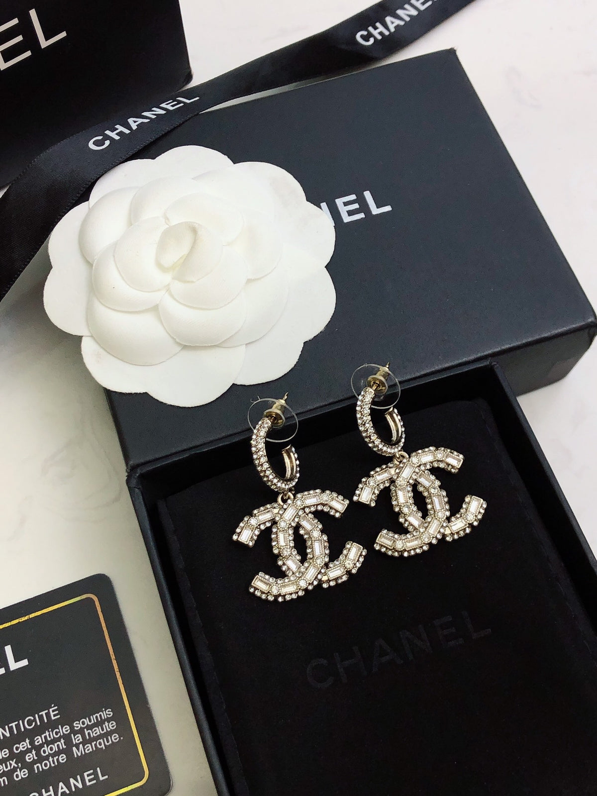 crystal floral Stud Earrings for women - product detail view