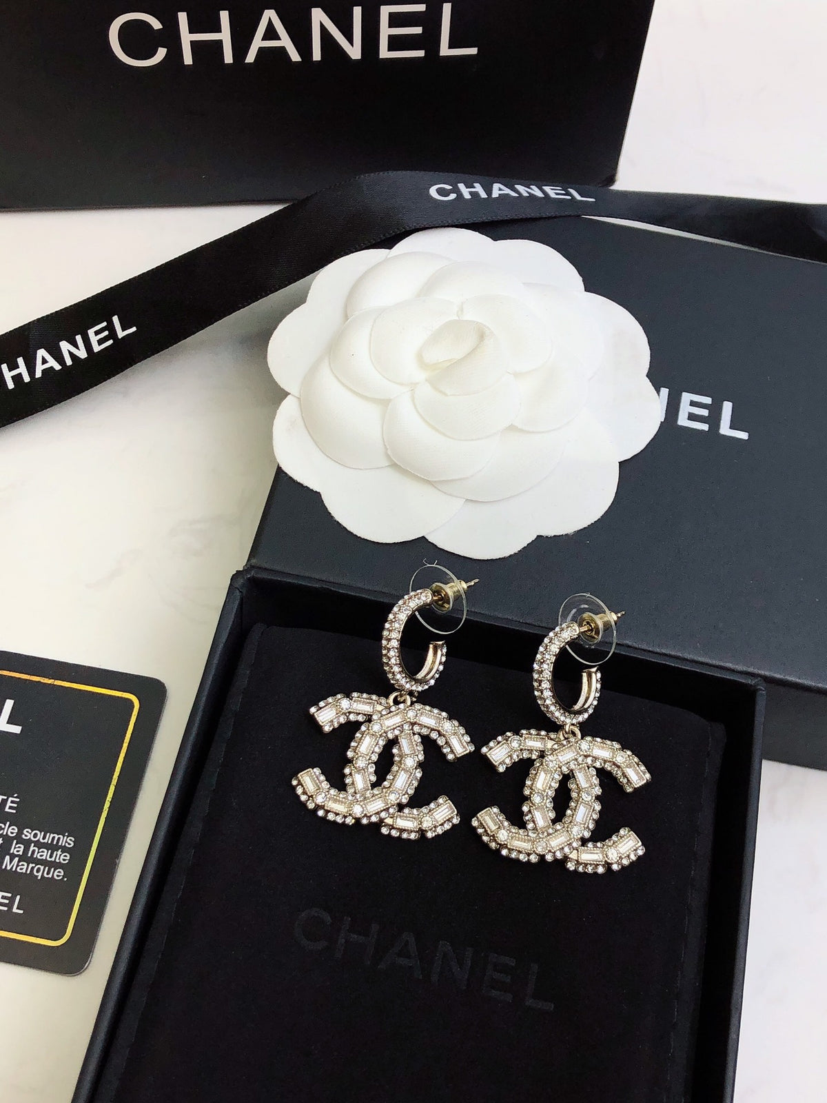 crystal floral Stud Earrings for women - alternate angle view 3