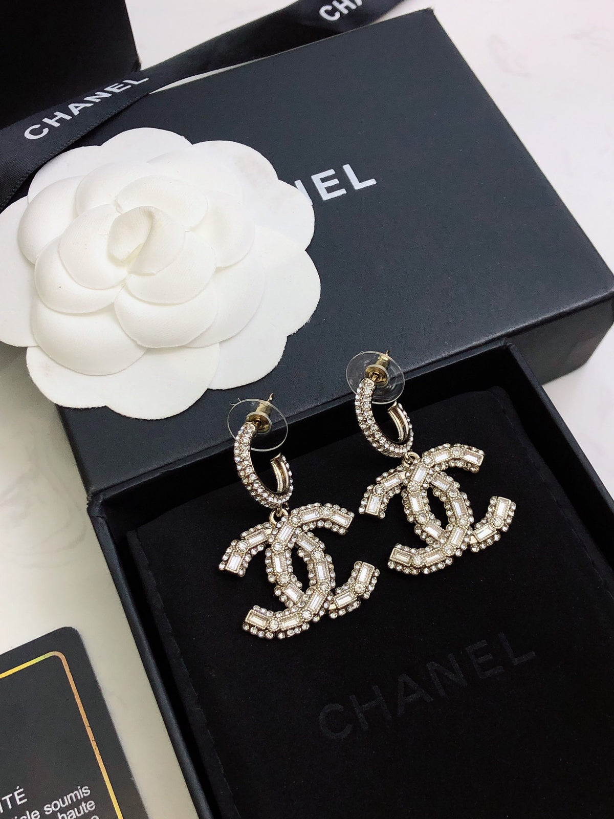 crystal floral Stud Earrings for women - alternate angle view 4