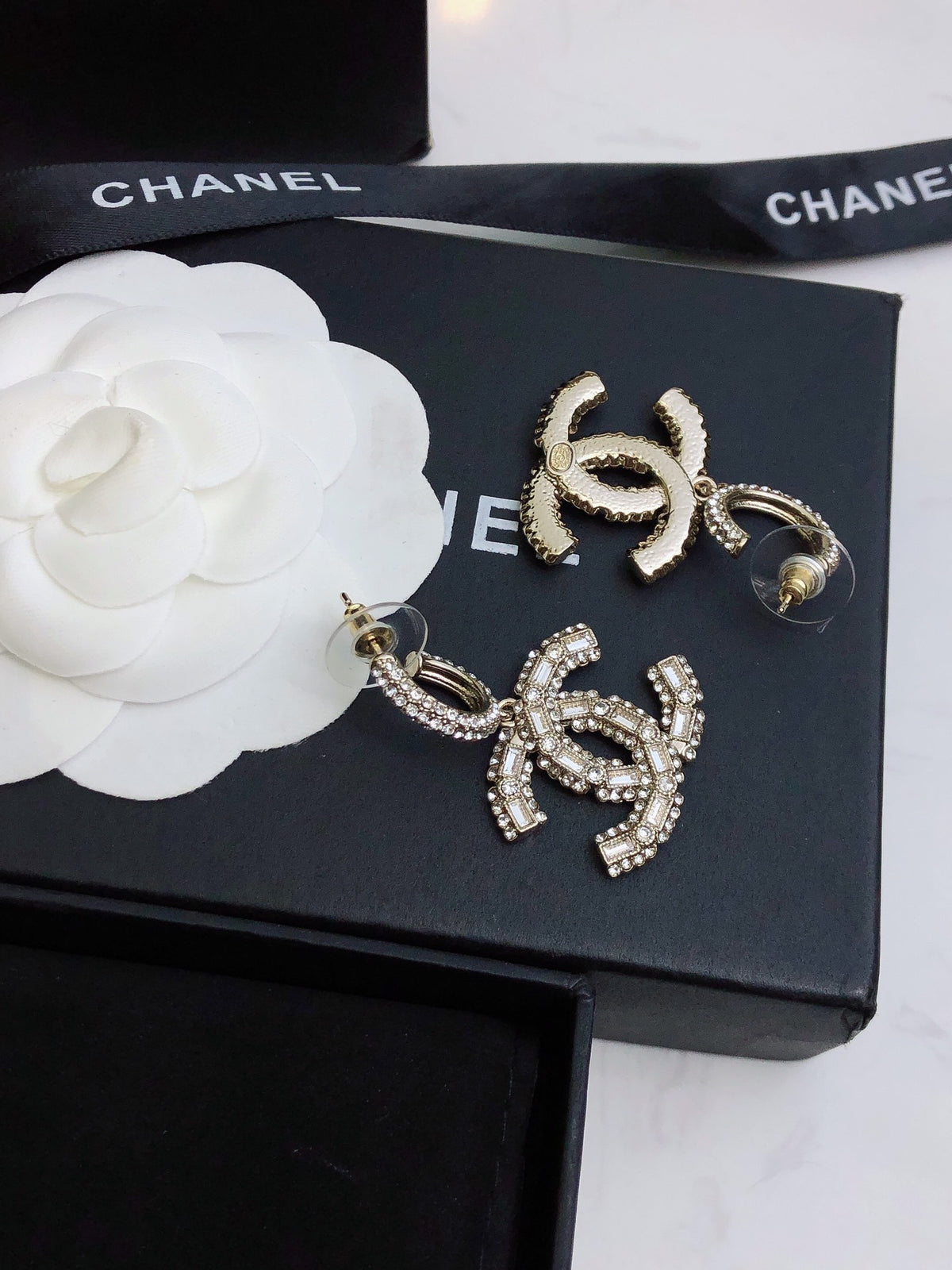crystal floral Stud Earrings for women - alternate angle view 8