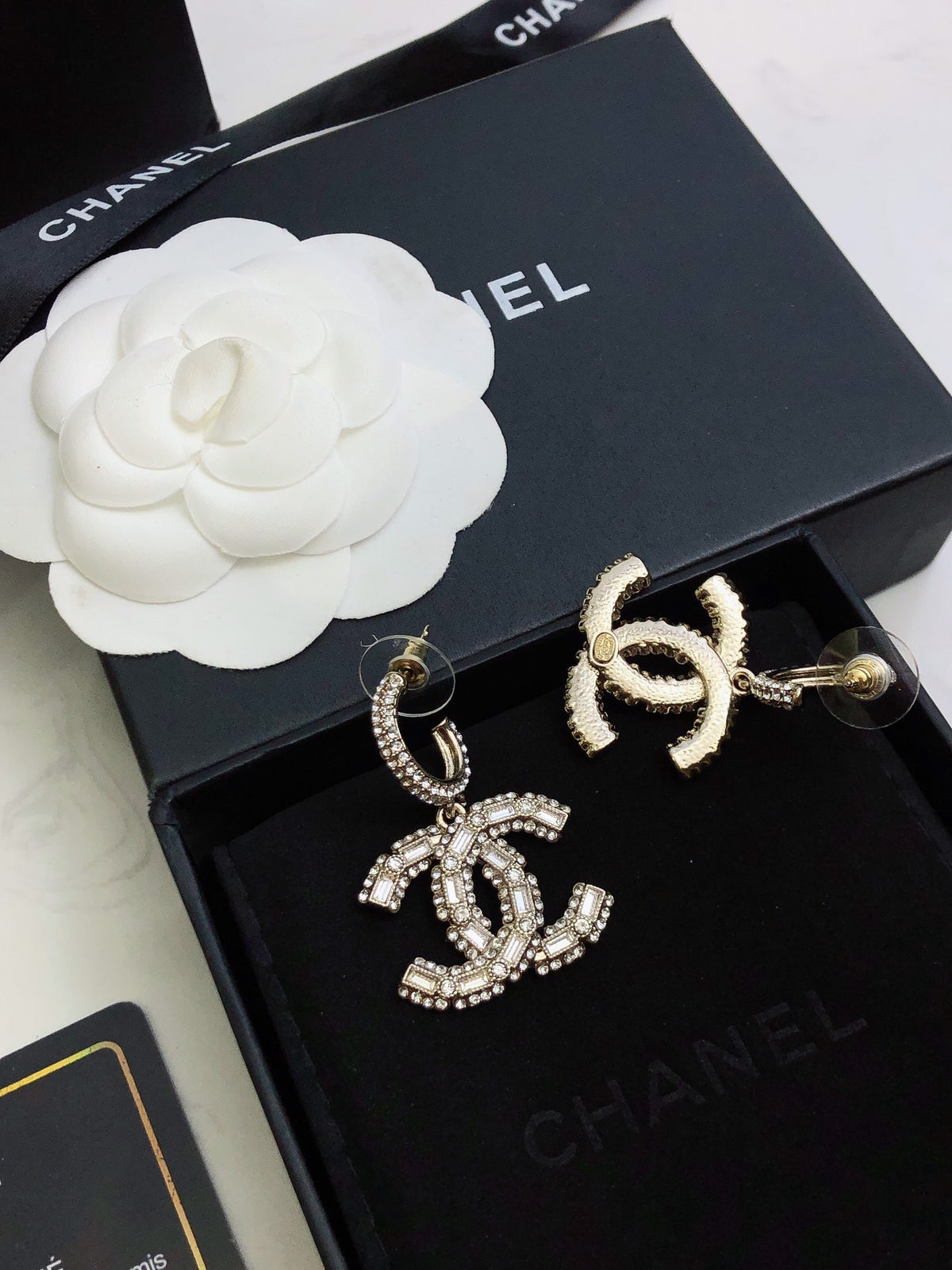 crystal floral Stud Earrings for women - alternate angle view 5