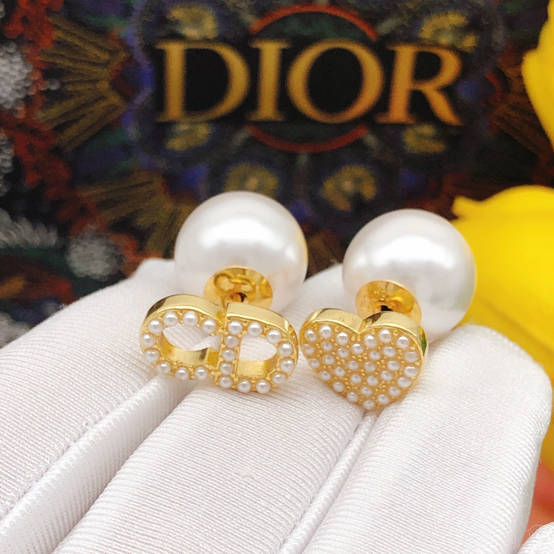 yellow 925 sterling silver heart Stud Earrings for women - product detail view