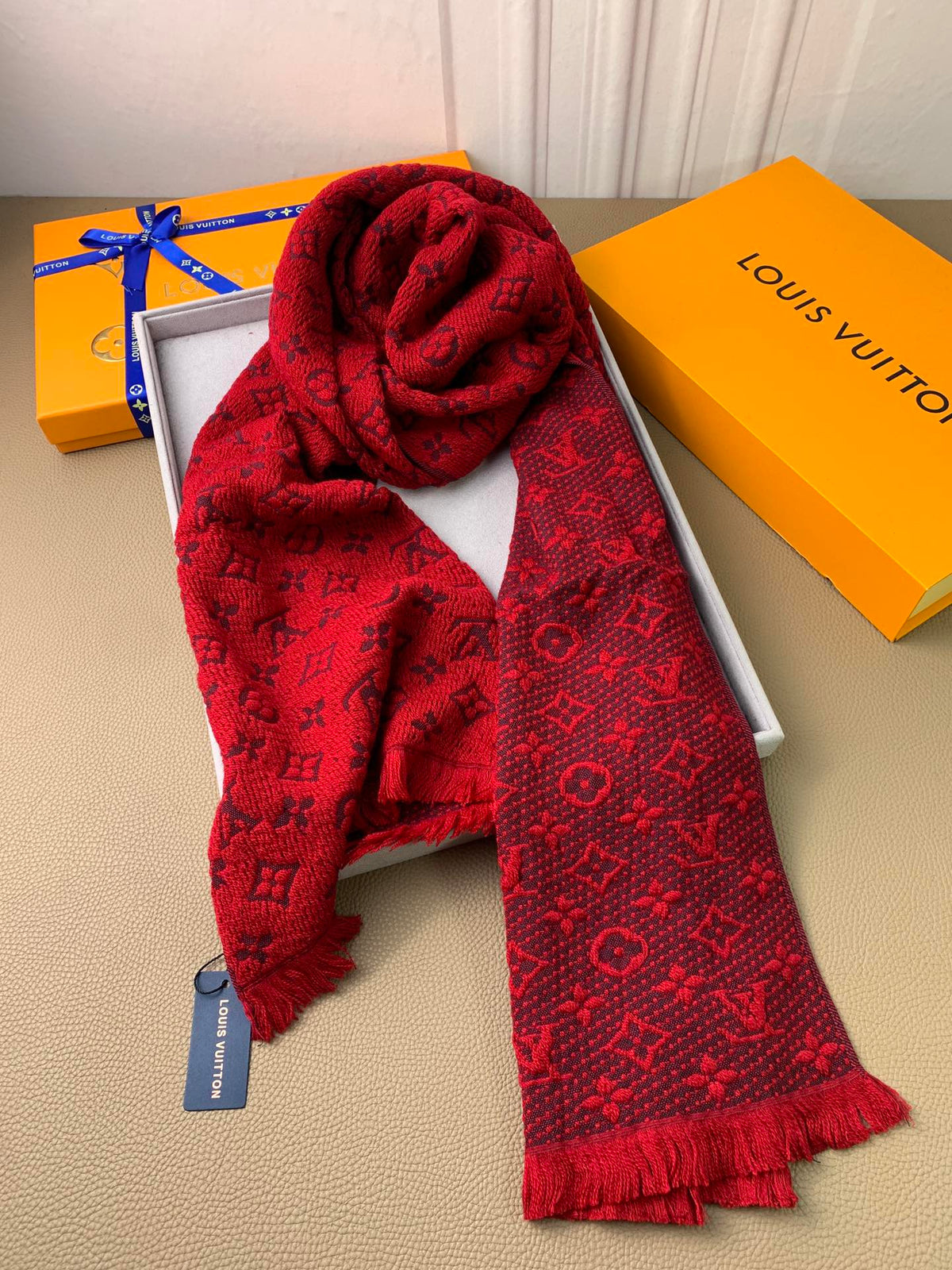 wool floral Scarf for men - alternate angle view 4