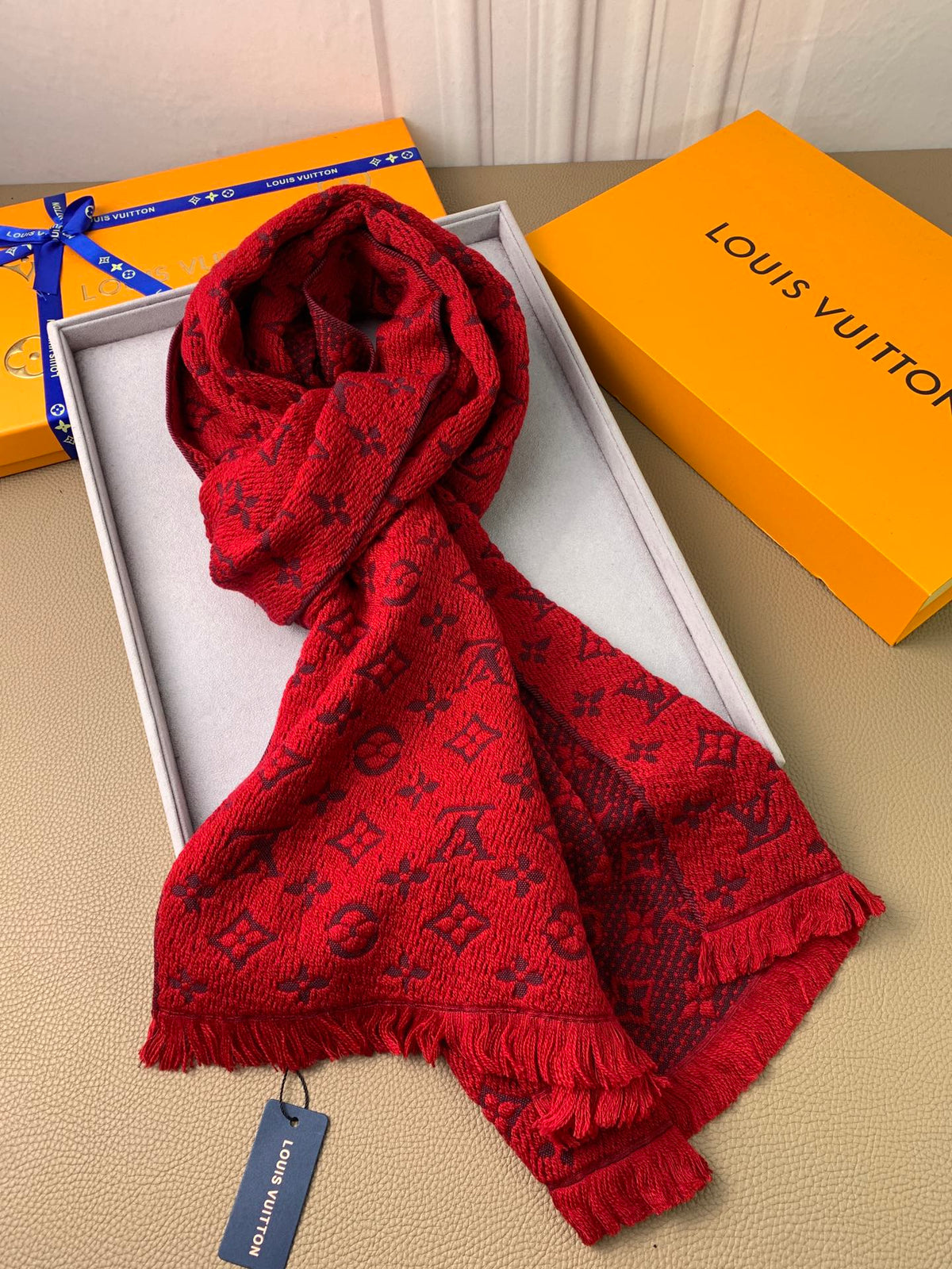 wool floral Scarf for men - alternate angle view 5