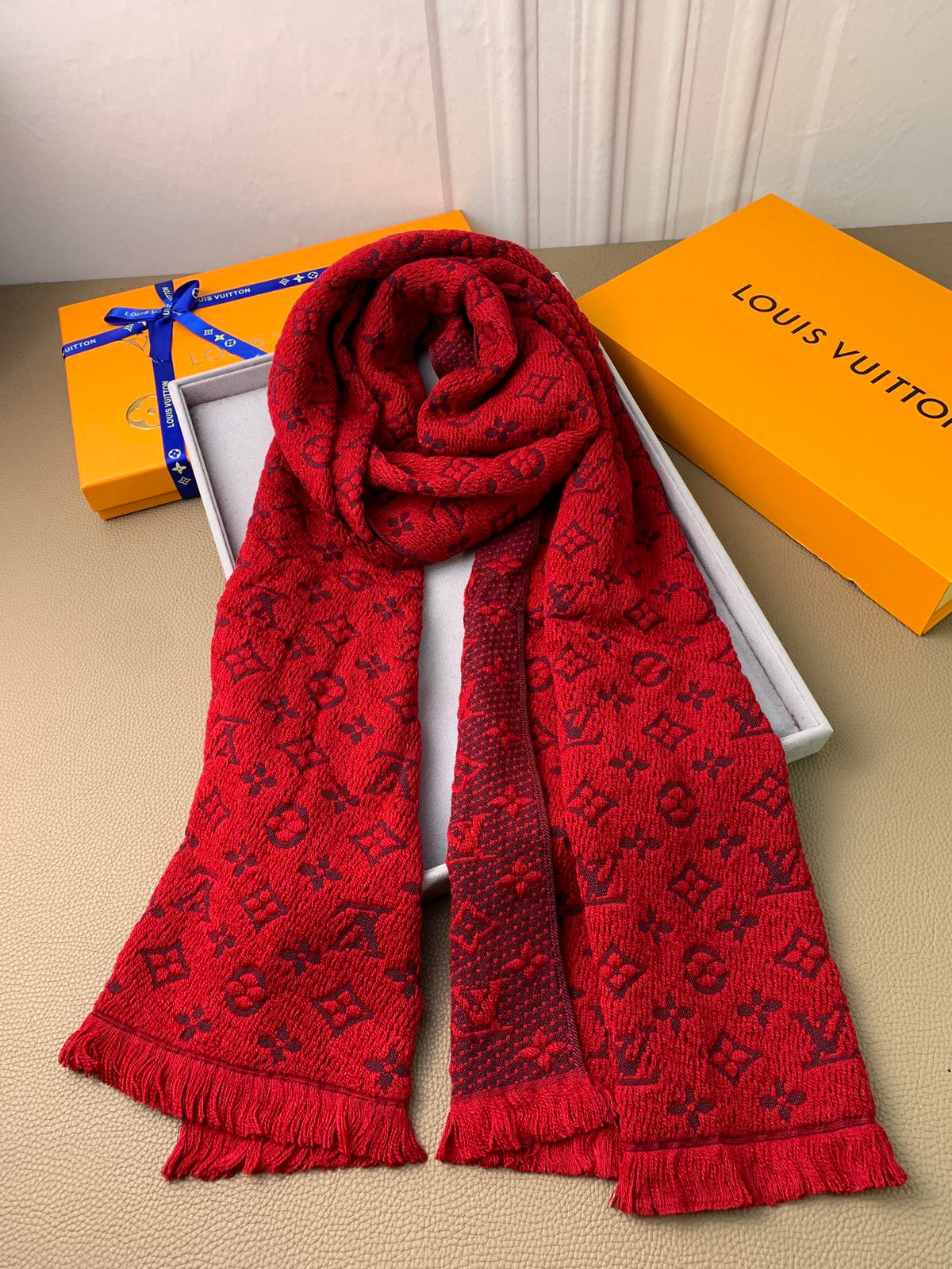 wool floral Scarf for men - alternate angle view 3