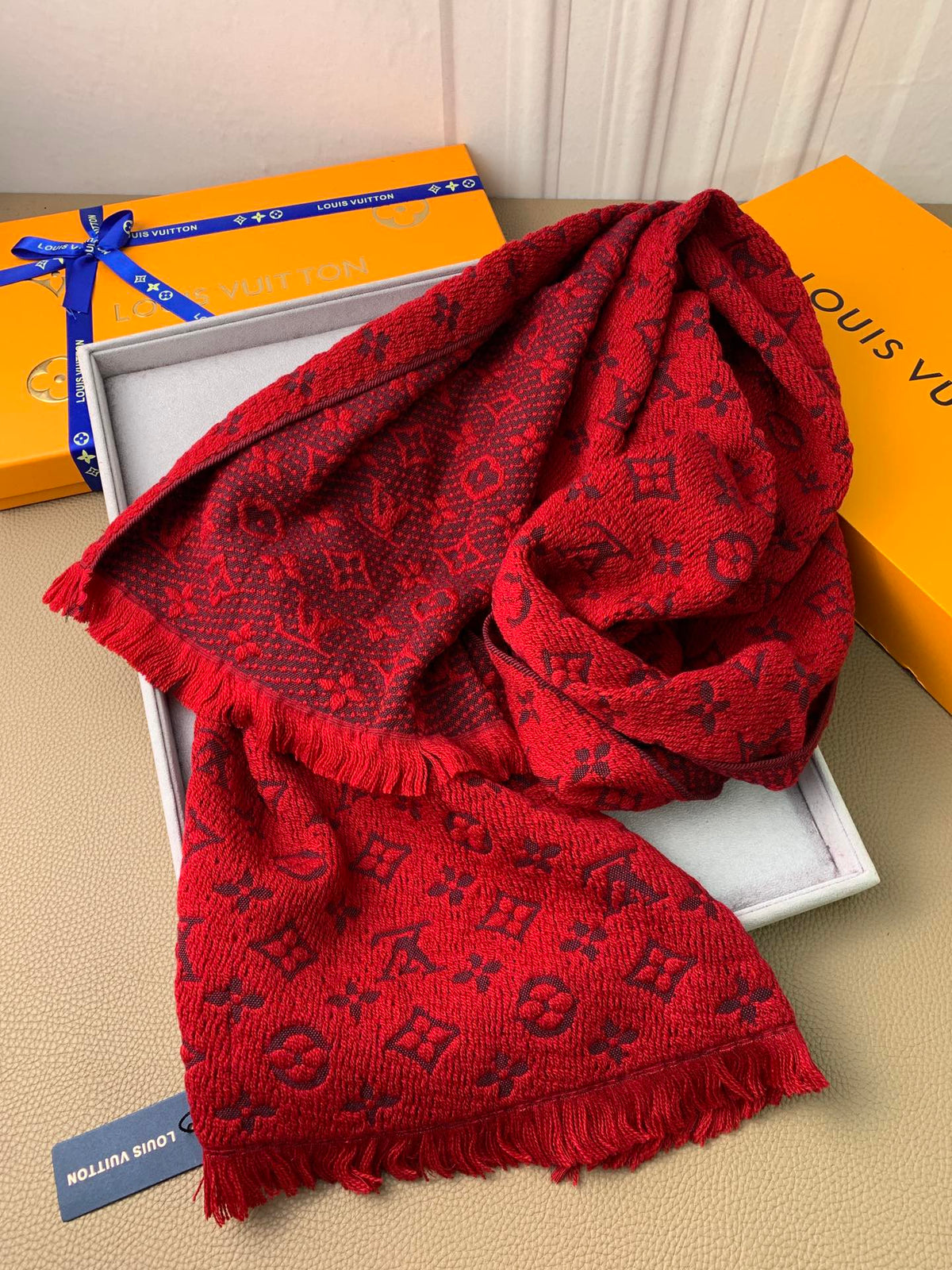 wool floral Scarf for men - alternate angle view 6