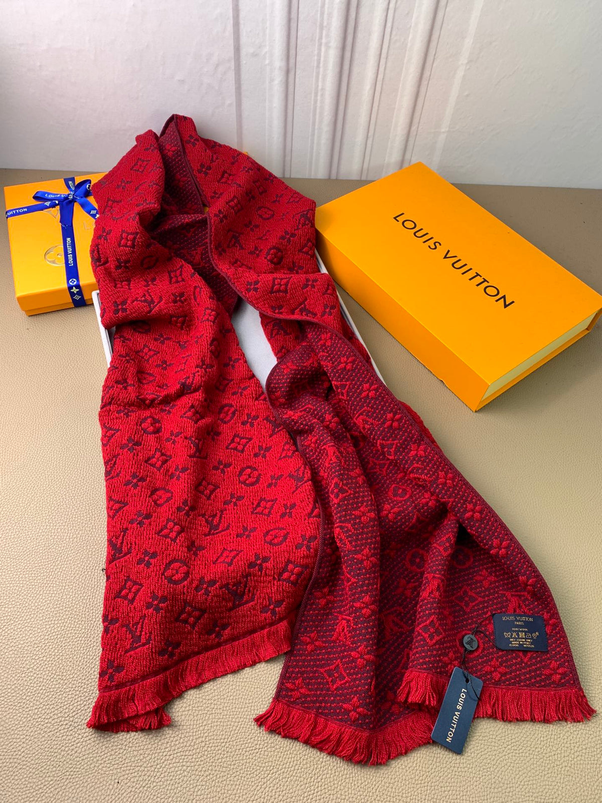 wool floral Scarf for men - alternate angle view 8