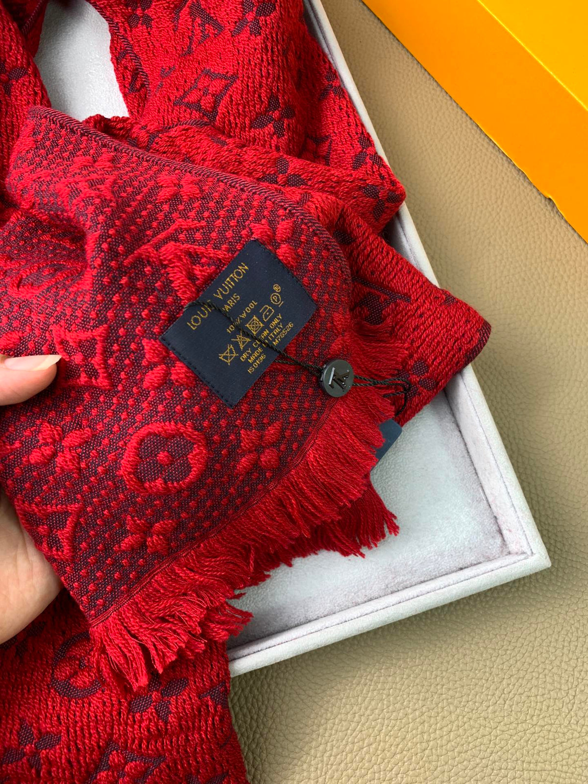 wool floral Scarf for men - alternate angle view 9