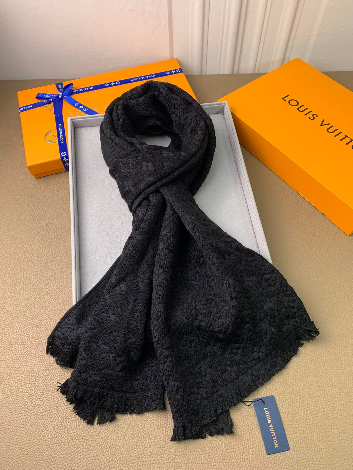 wool floral Scarf for men - alternate angle view 5