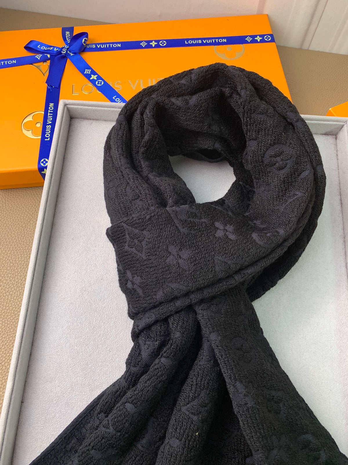 wool floral Scarf for men - alternate angle view 6