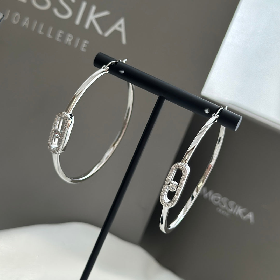rose gold crystal rose Hook Earrings for women - product detail view