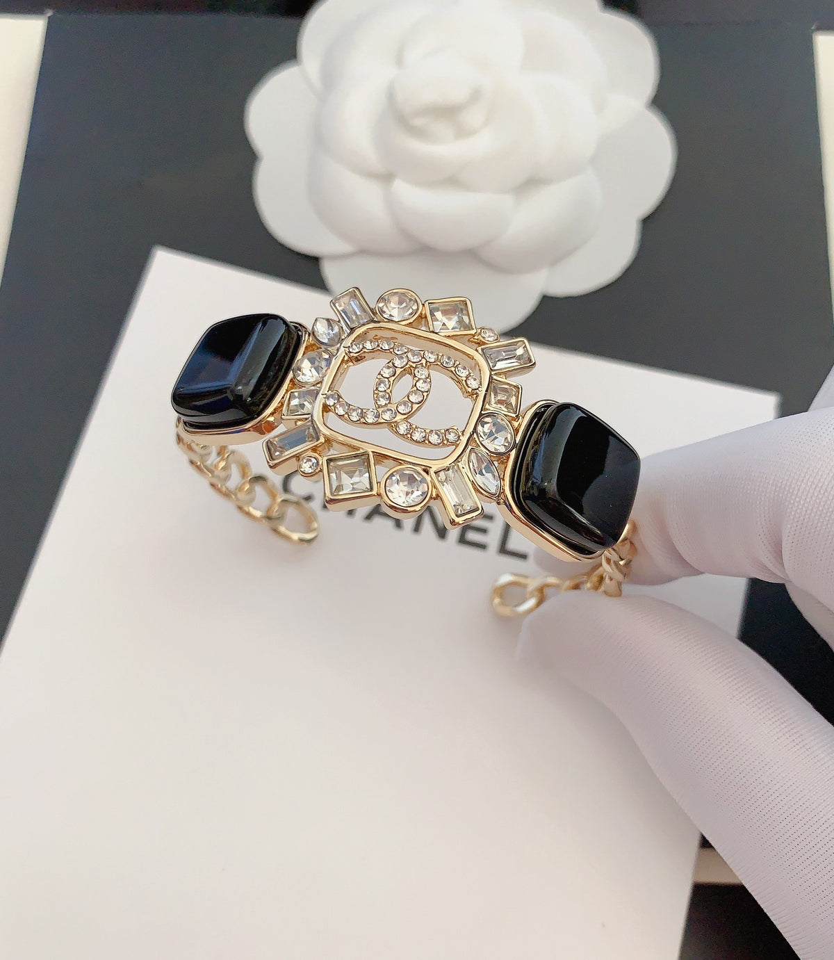 black brass Bangle for women - alternate angle view 4
