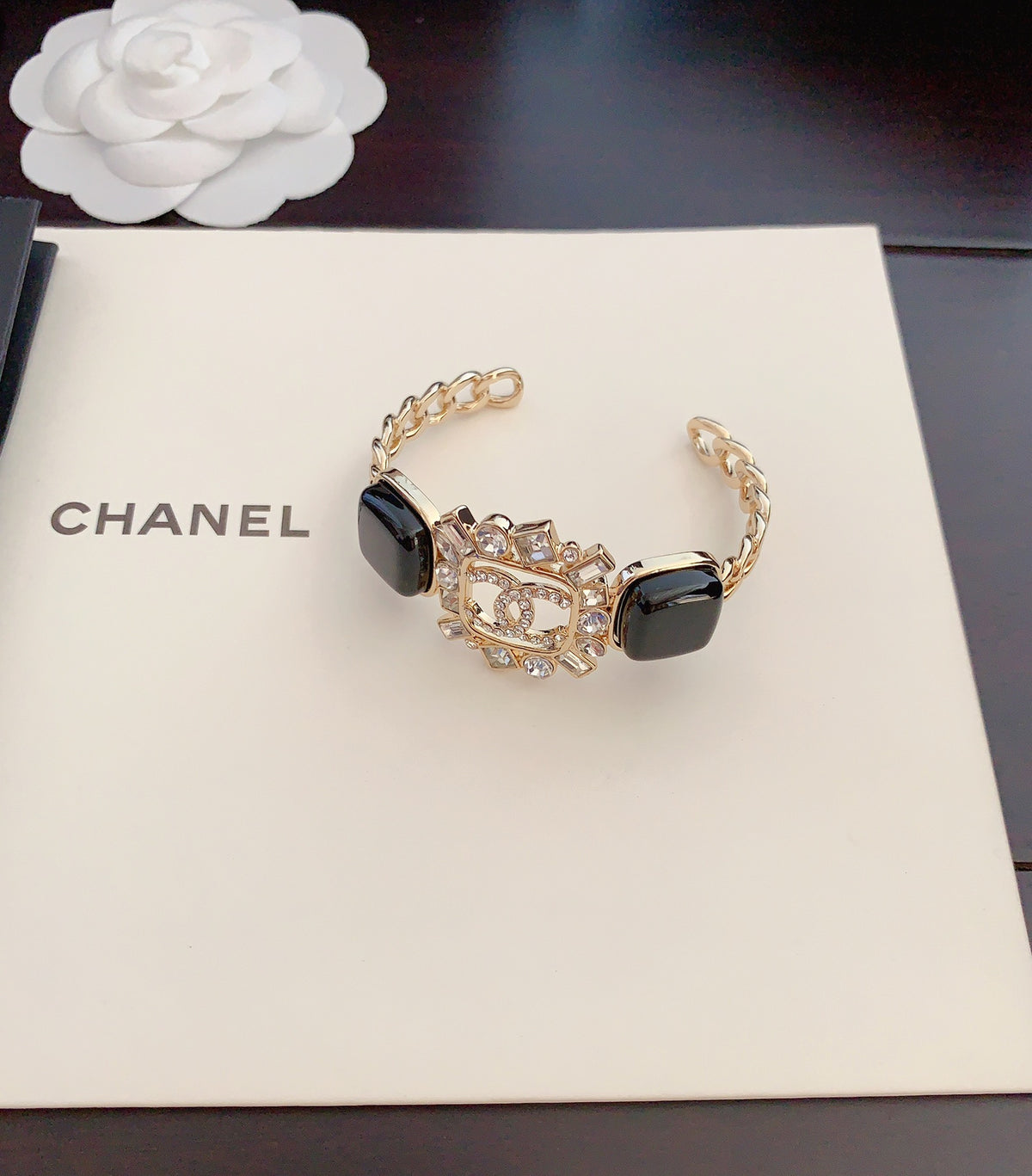 black brass Bangle for women - alternate angle view 2