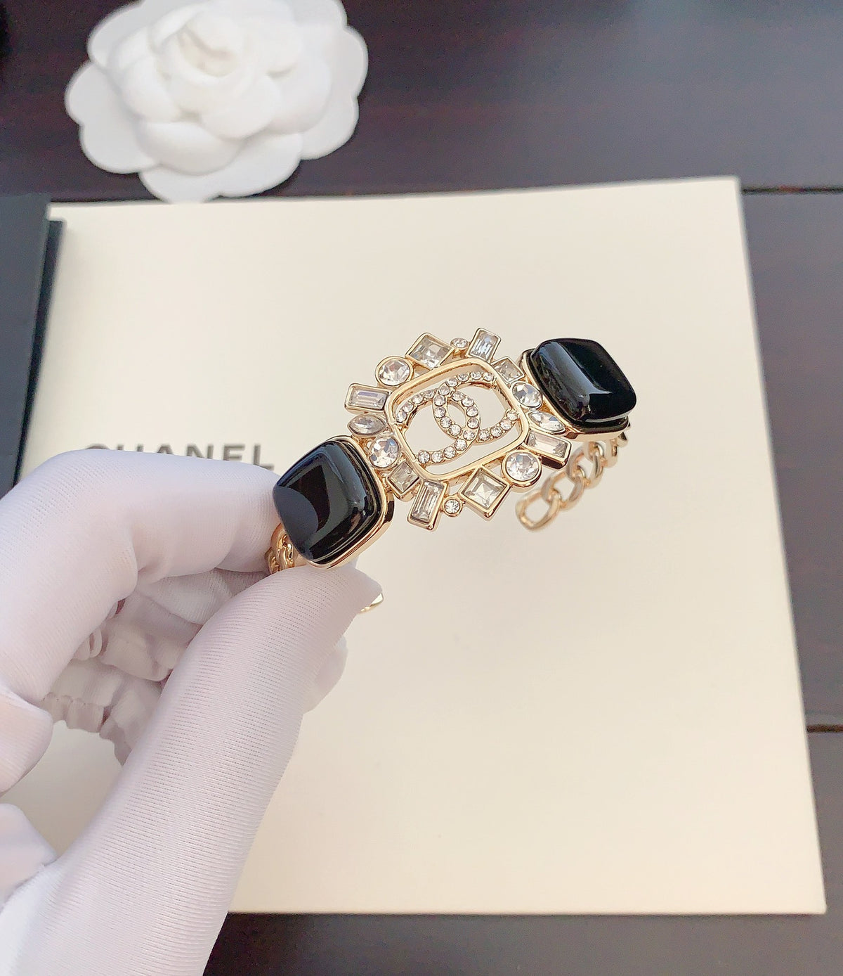 black brass Bangle for women - product detail view