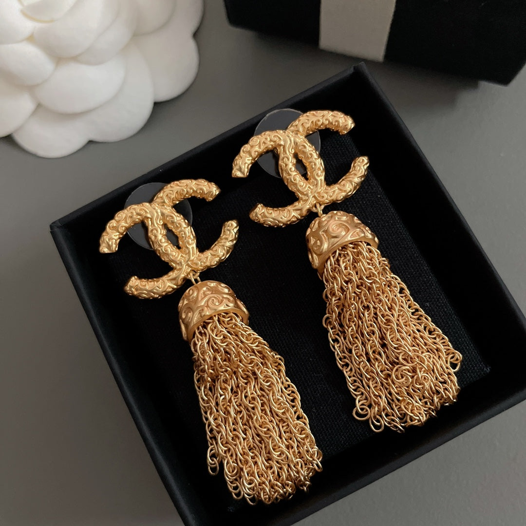 tassel Stud Earrings for women - alternate angle view 2