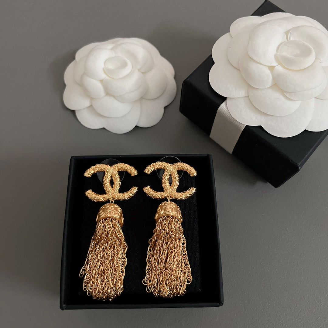 tassel Stud Earrings for women - product detail view