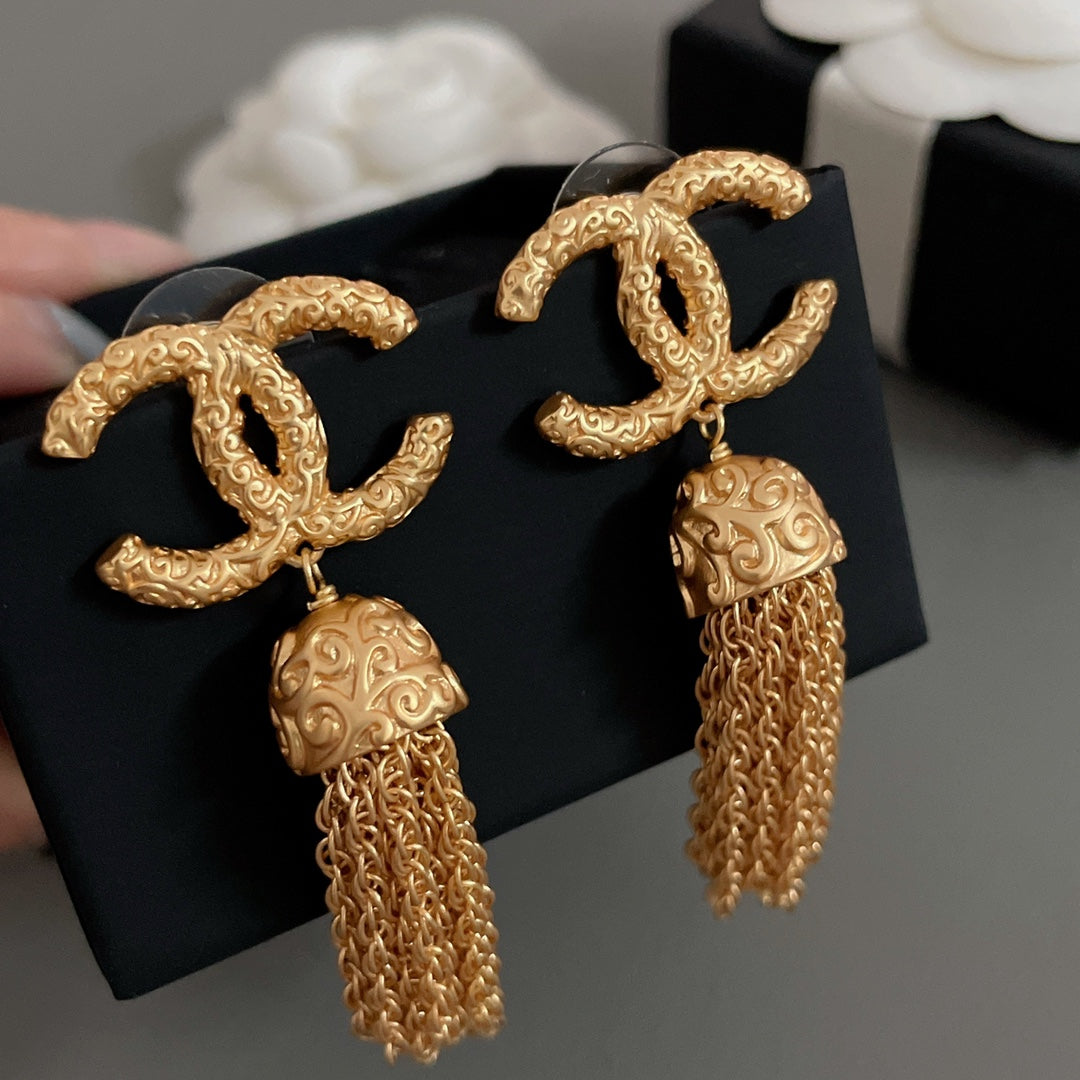 tassel Stud Earrings for women - alternate angle view 3