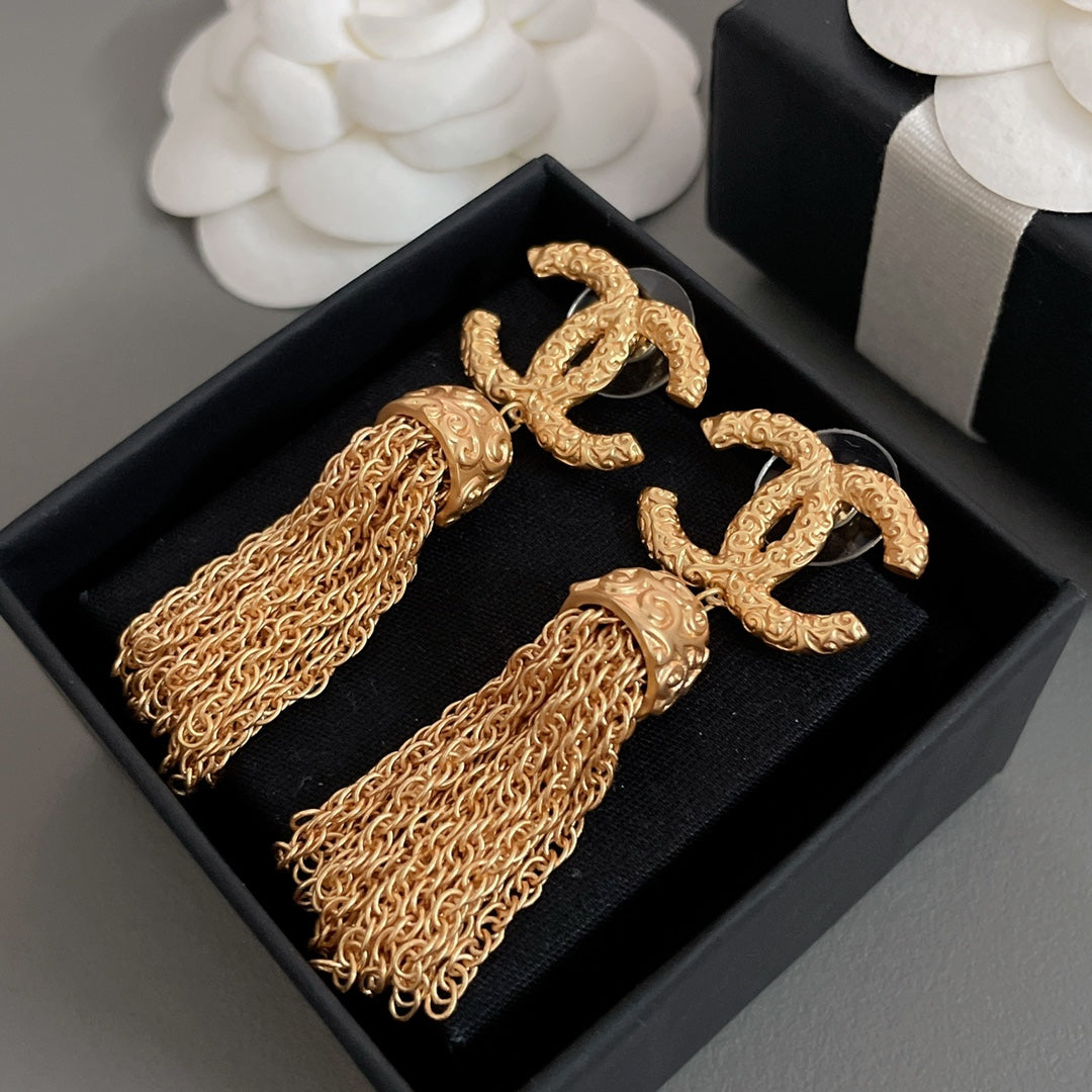 tassel Stud Earrings for women - alternate angle view 4