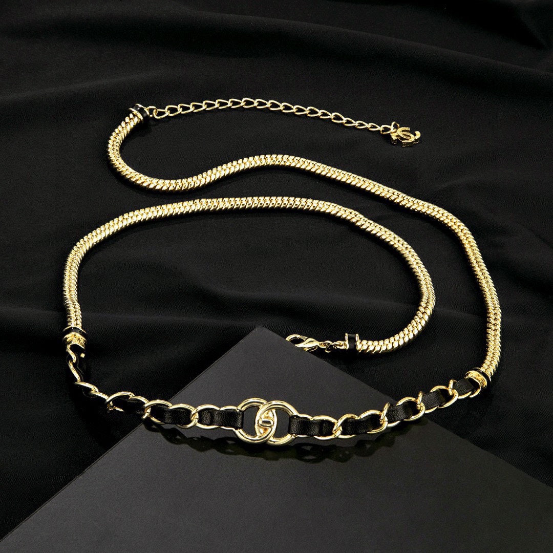 gold brass chain Belt for men and women - alternate angle view 4