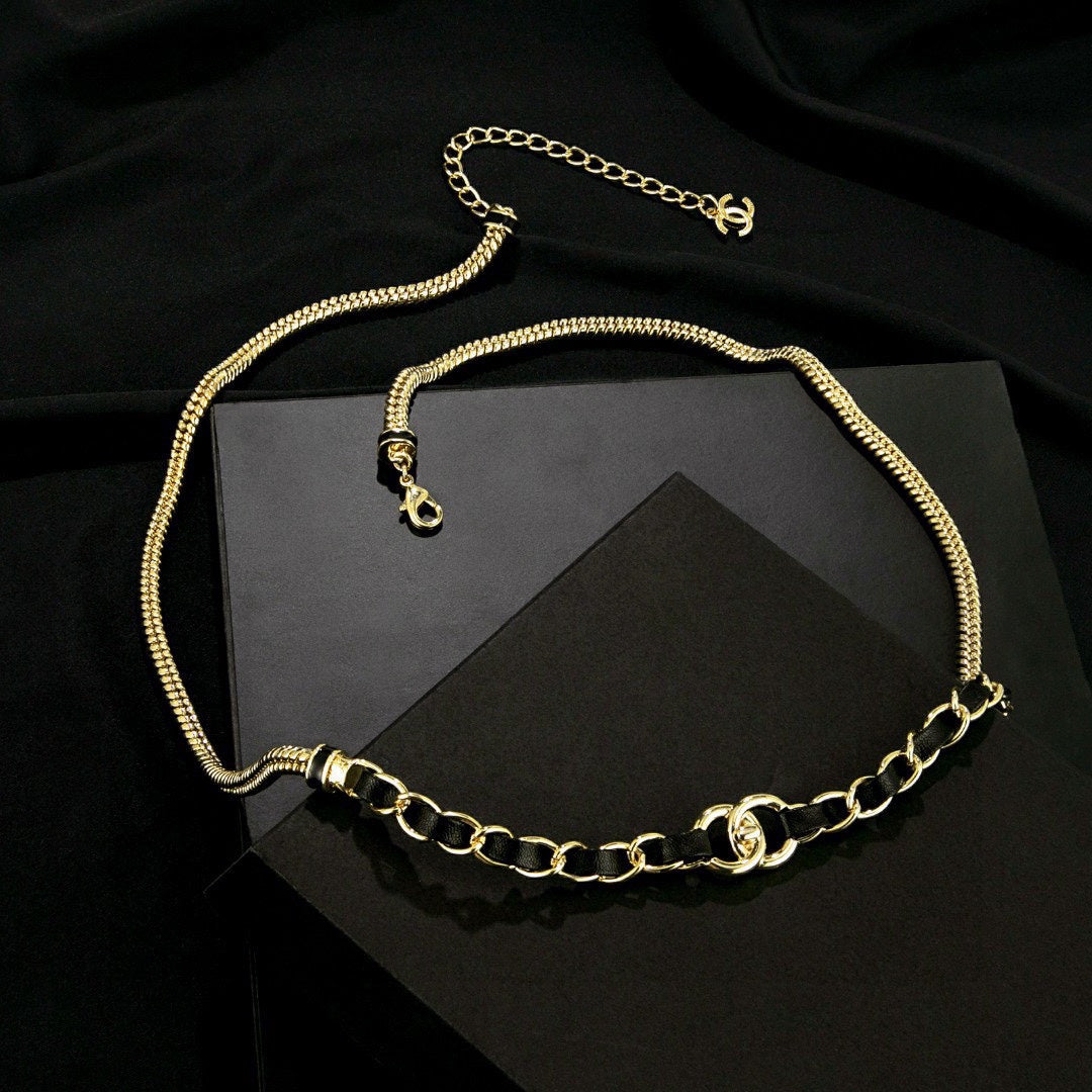 gold brass chain Belt for men and women - alternate angle view 2