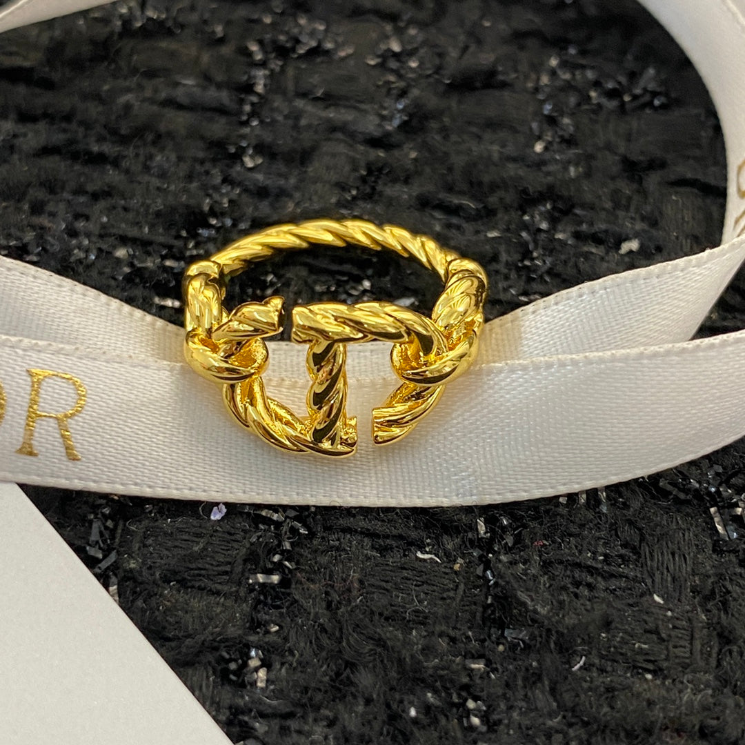white linen floral Ring for women - alternate angle view 4