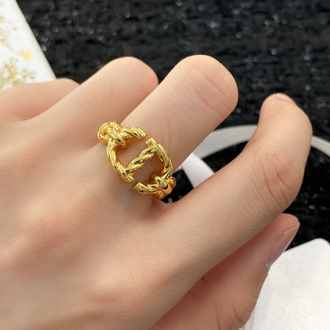 white linen floral Ring for women - alternate angle view 7
