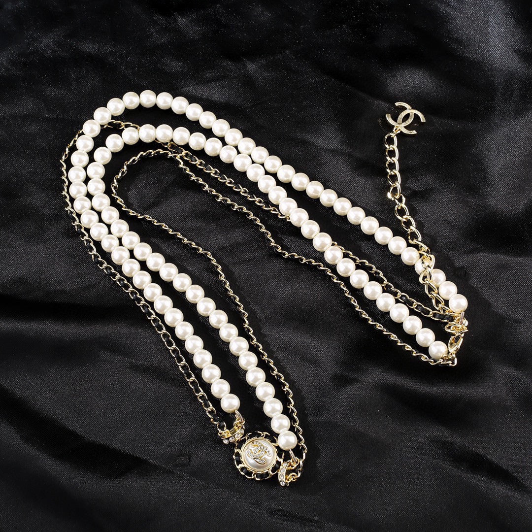 yellow brass pearl Waist Chain for women - alternate angle view 8