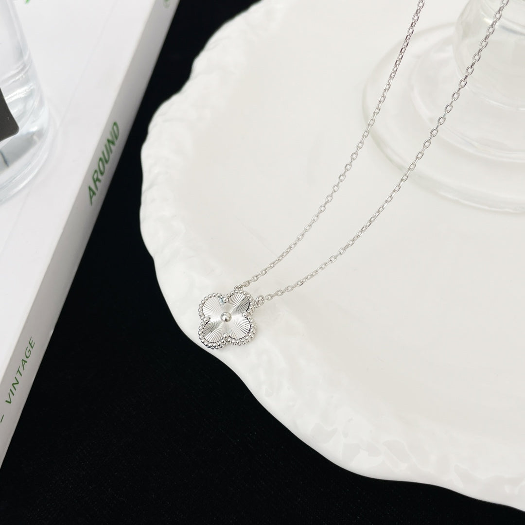 gold resin clover Necklace for women - alternate angle view 5