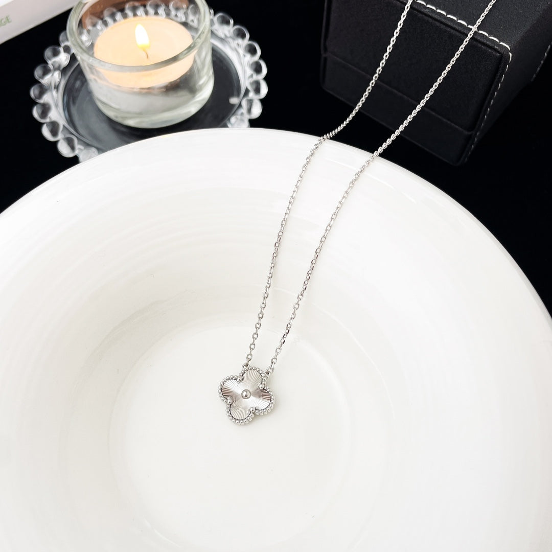 gold resin clover Necklace for women - alternate angle view 7