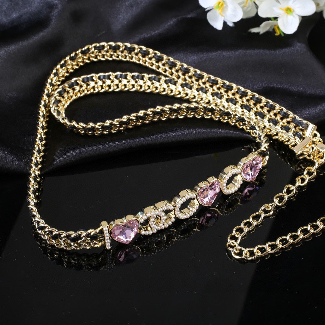 genuine leather stylish Waist Chain for women - alternate angle view 4