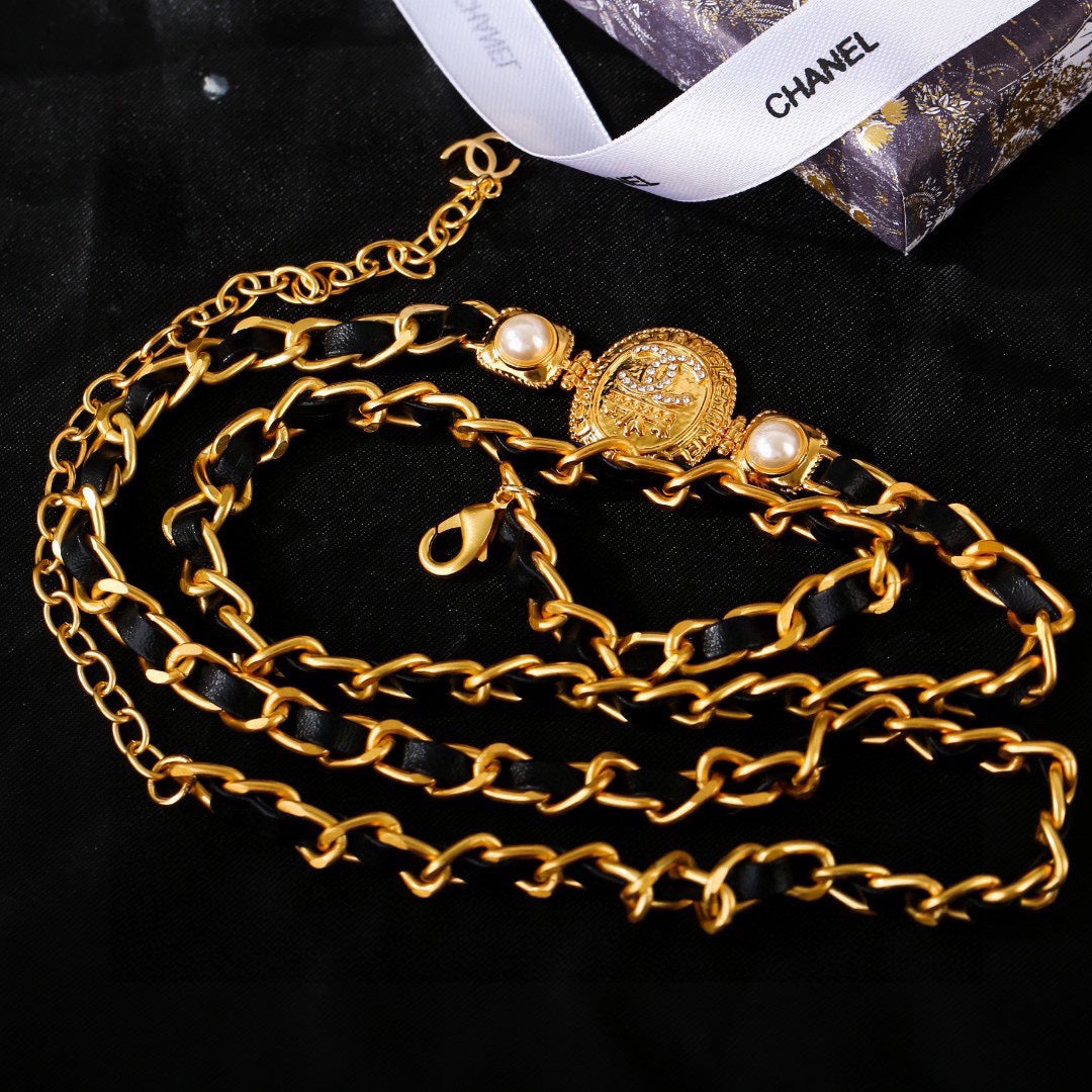 gold brass Waist Chain for women - alternate angle view 2