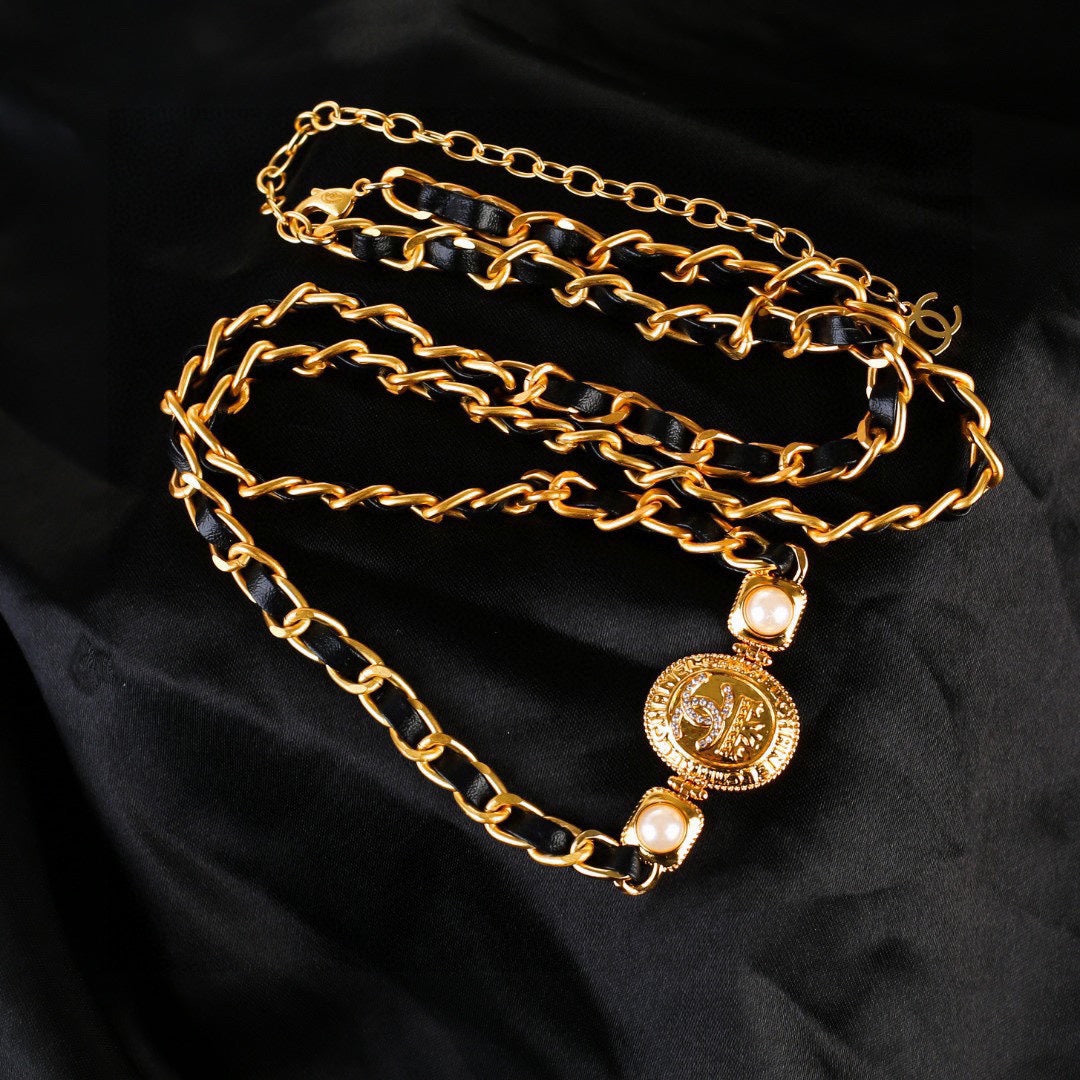 gold brass Waist Chain for women - alternate angle view 3