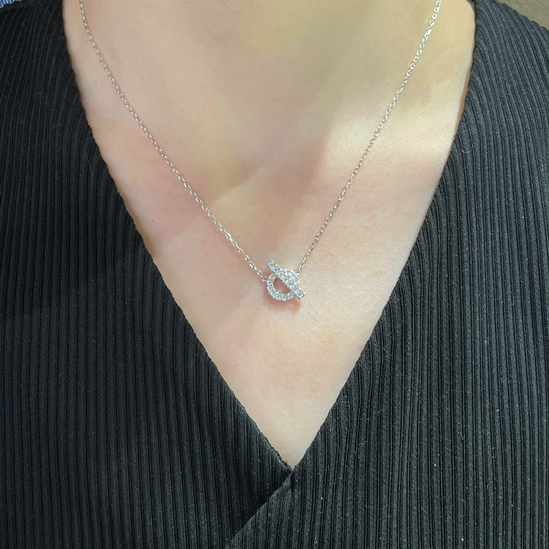 red 925 sterling silver inlaid Necklace for women - product detail view