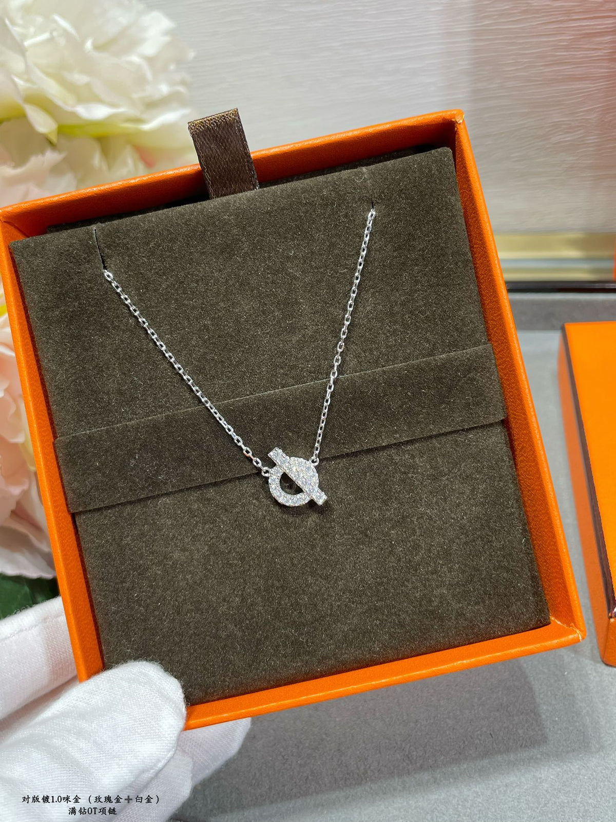 red 925 sterling silver inlaid Necklace for women - alternate angle view 4