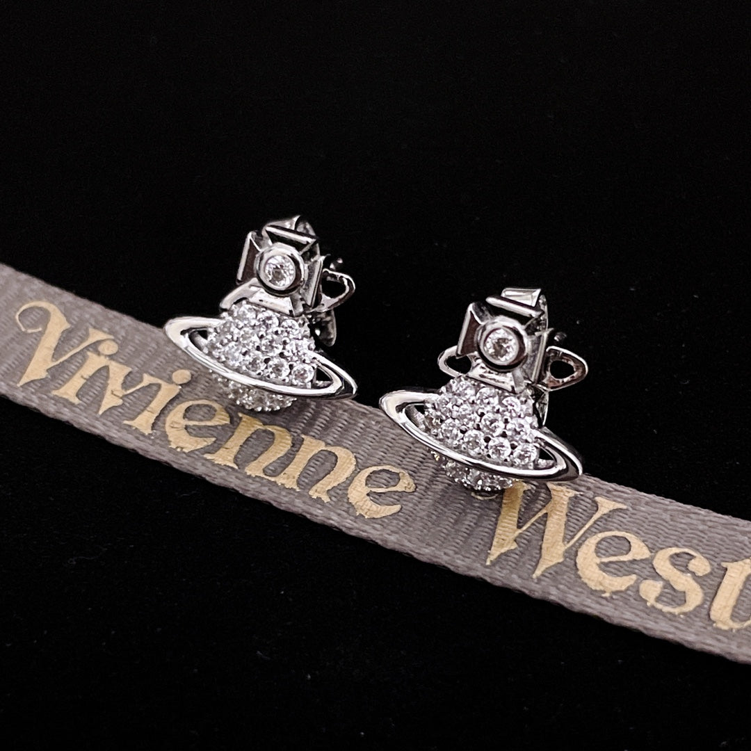 gold crystal rhinestone Stud Earrings for kids - alternate angle view 7