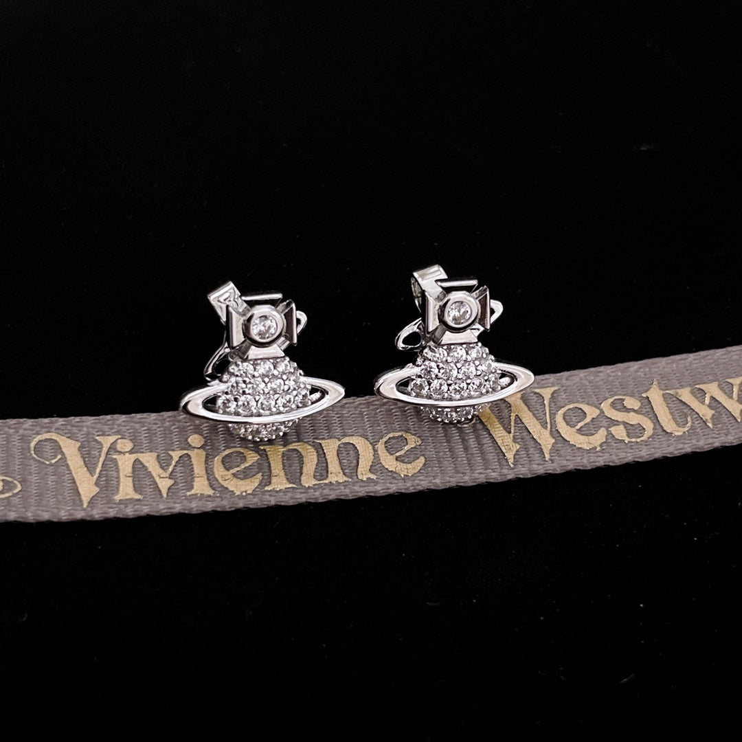 gold crystal rhinestone Stud Earrings for kids - alternate angle view 5
