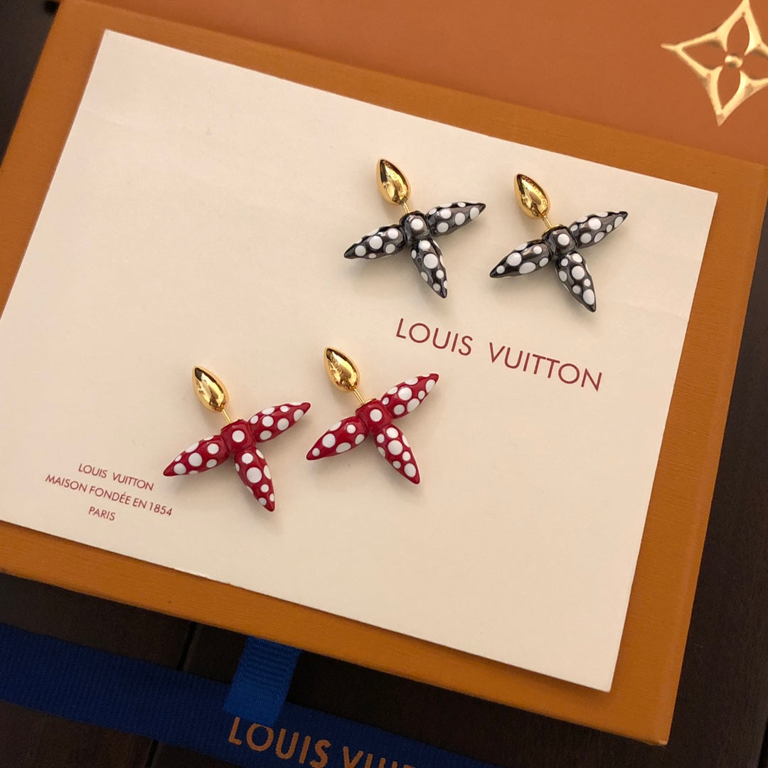 gray 18k gold plate cross Drop Earrings for women - product detail view