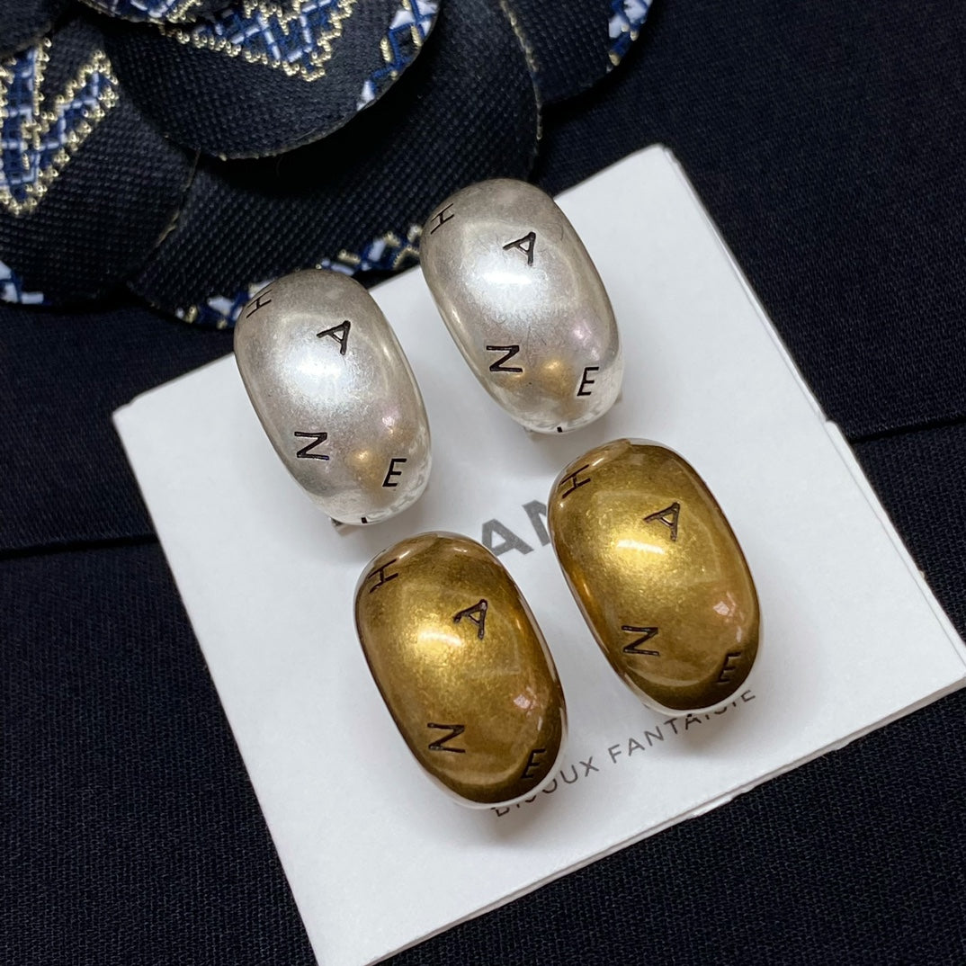 two color vintage Stud Earrings for women - product detail view