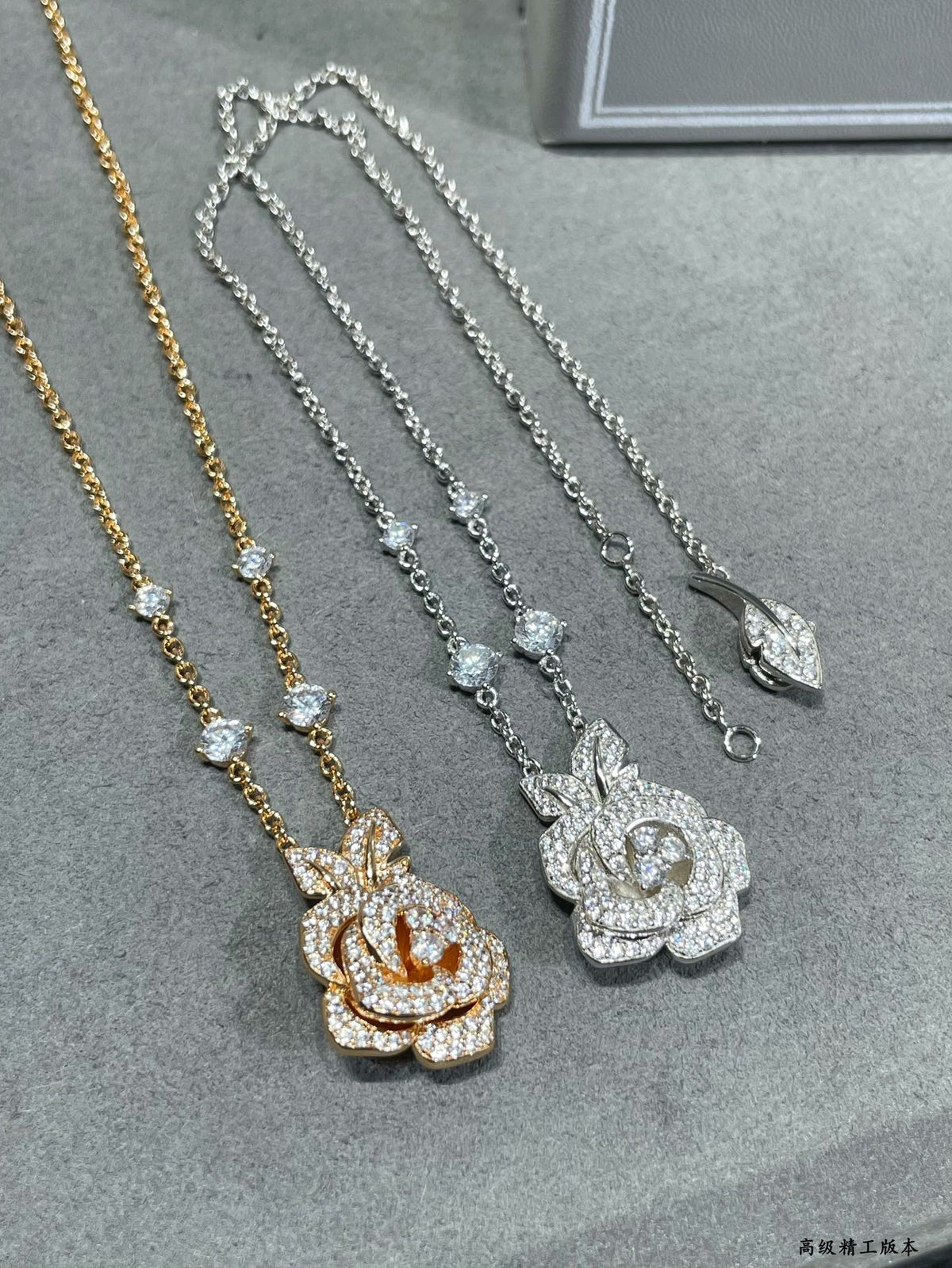 rose floral Necklace for women - alternate angle view 7