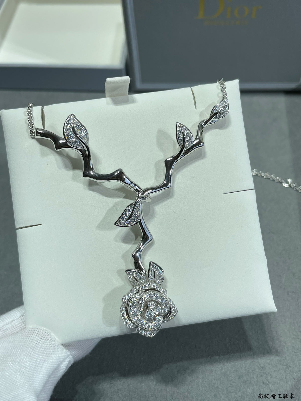 rose floral Necklace for women - alternate angle view 7