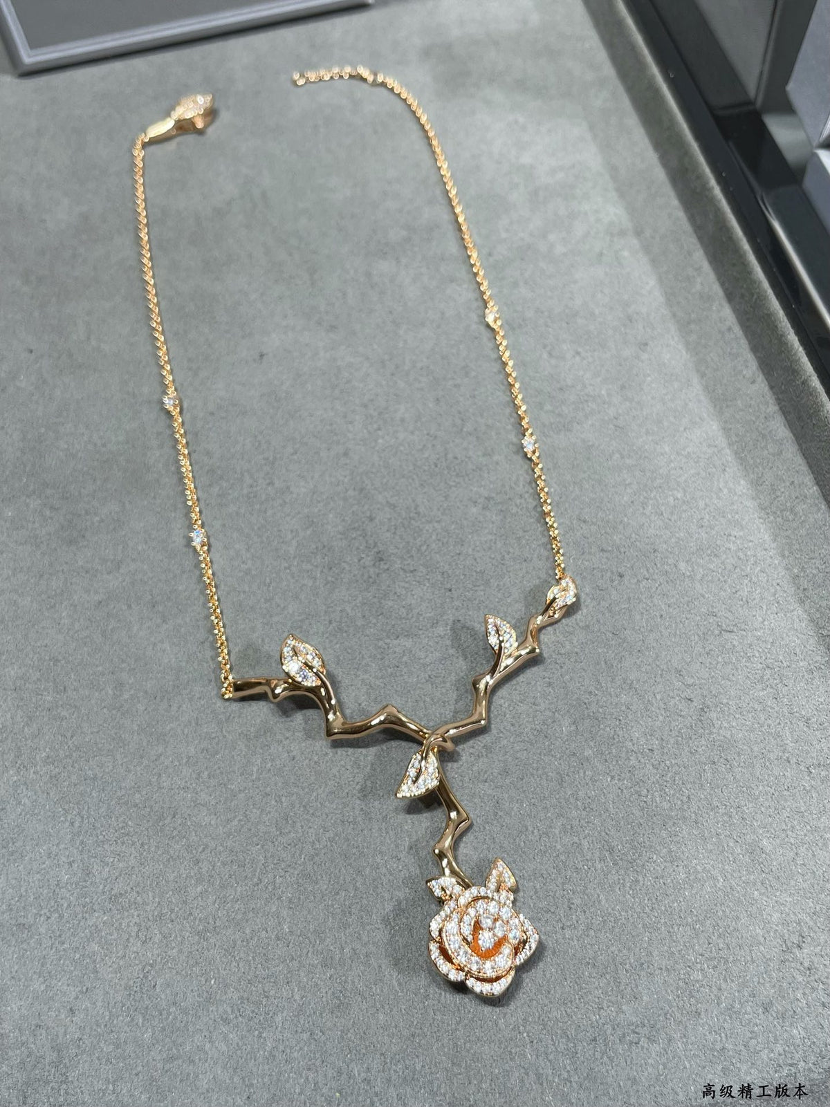 rose floral Necklace for women - alternate angle view 9