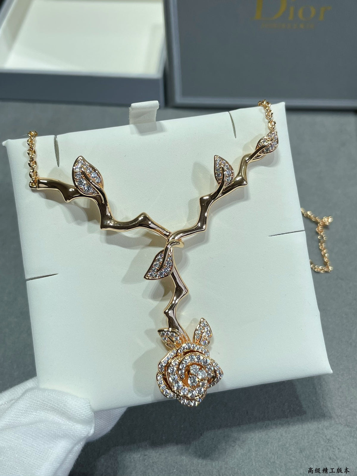 rose floral Necklace for women - alternate angle view 3