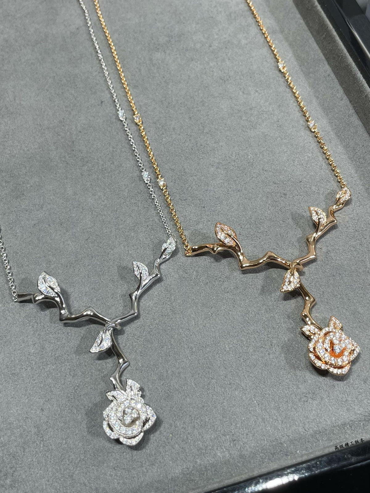 rose floral Necklace for women - alternate angle view 4