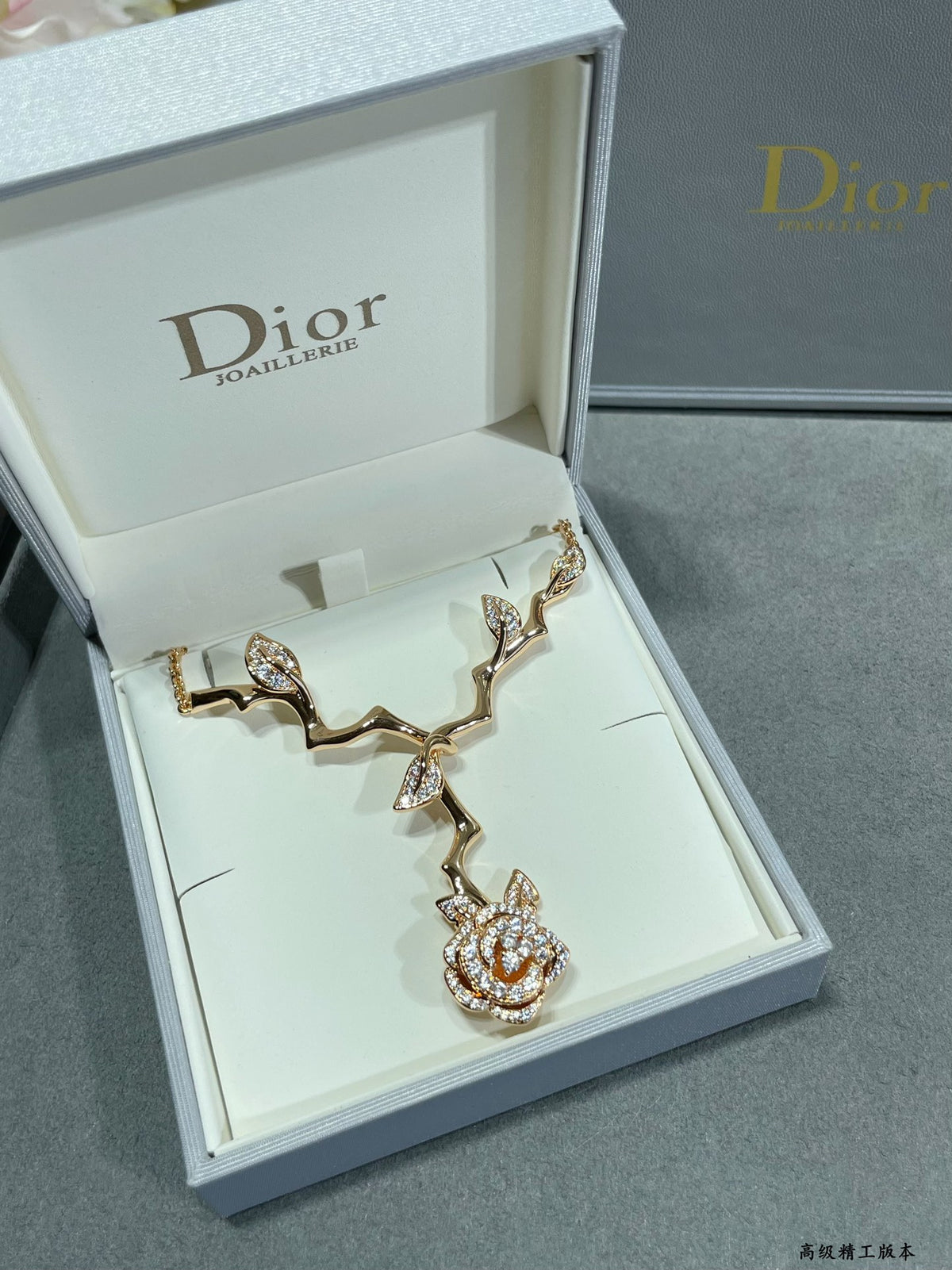 rose floral Necklace for women - alternate angle view 8