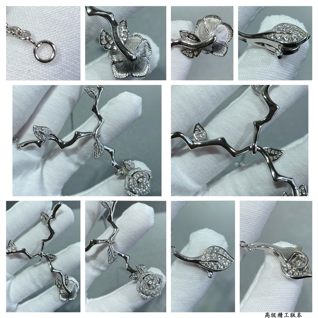 rose floral Necklace for women - alternate angle view 6