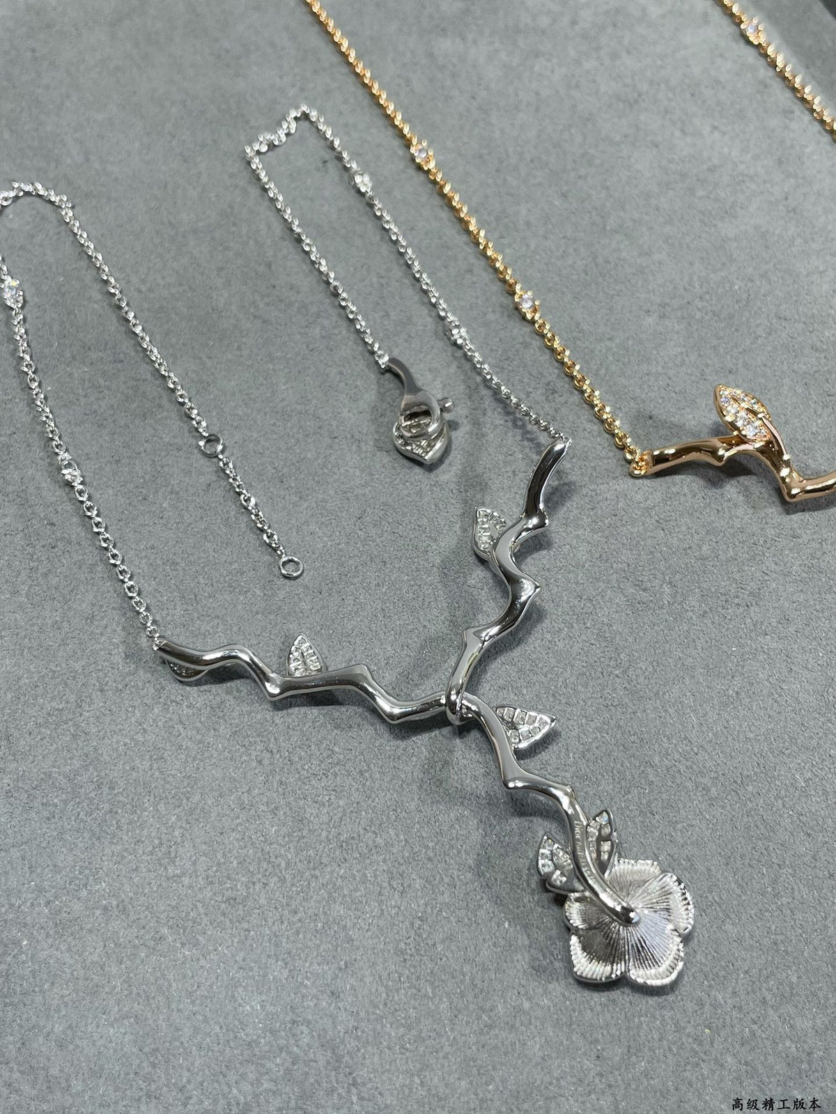 rose floral Necklace for women - alternate angle view 5
