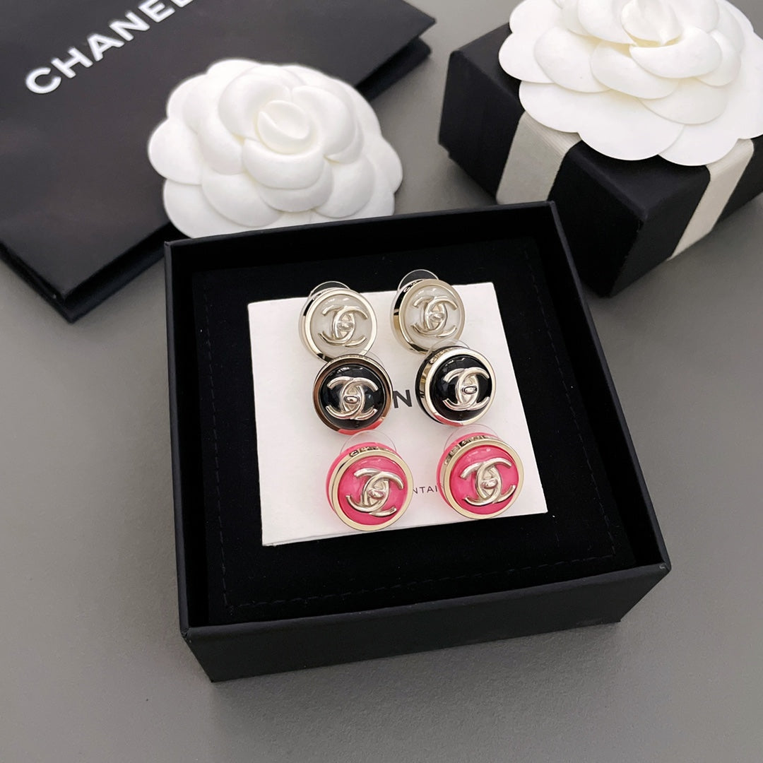 pink acrylic Stud Earrings for kids - product detail view